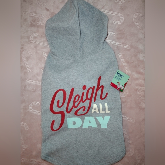 Merry Makings by Petco Sleigh All Day Gray Dog Hoodie Size XL NWT - Picture 2 of 6